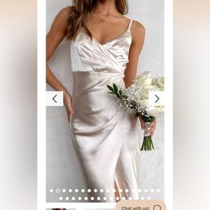 NWT Billy J Champagne Elsa Midi Dress Size US 4